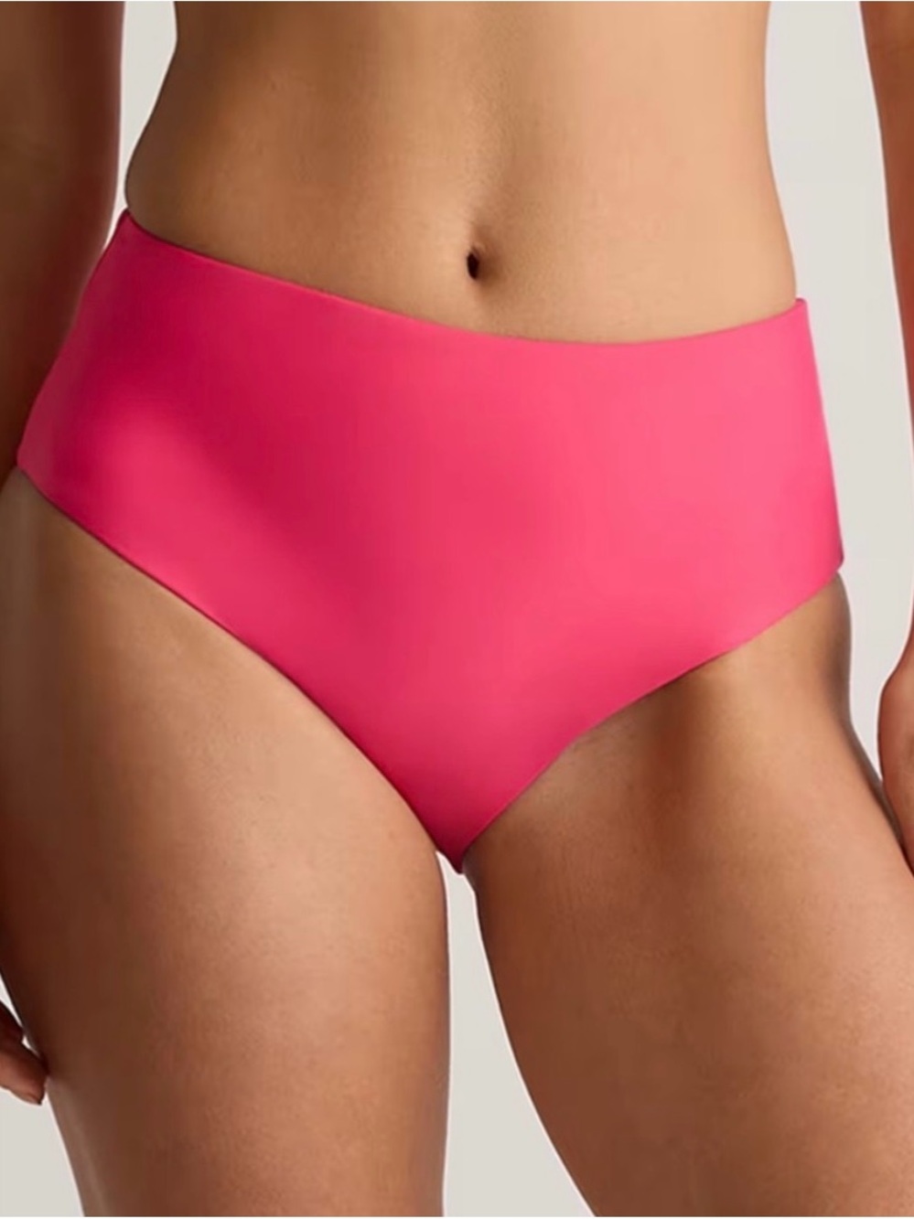 Quince Italian High-Rise Bikini Bottom in Bright Pink